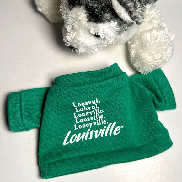 Mush the Siberian Husky Dog Plush Toy w/Beanie Belly & Removable Louisville Tee - Picture 9 of 16